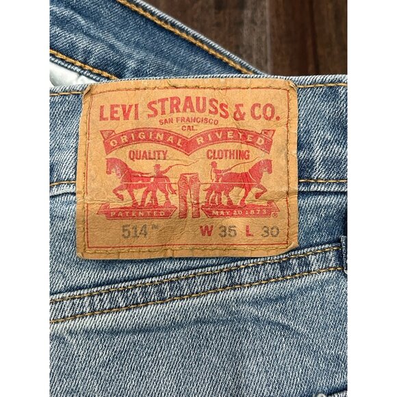Levis 514 Mens Original Fit Straight Leg Jeans Denim Sz 35x30 - Picture 6 of 8